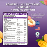 Multi + Immune Support Gummies, Berry, Mango and Peach Flavor