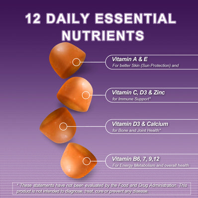 Multi + Immune Support Gummies, Berry, Mango and Peach Flavor