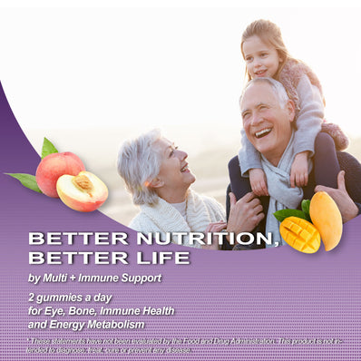 Multi + Immune Support Gummies, Berry, Mango and Peach Flavor