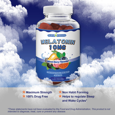 Melatonin Gummies, 10 mg per serving, Natural Berry Flavored